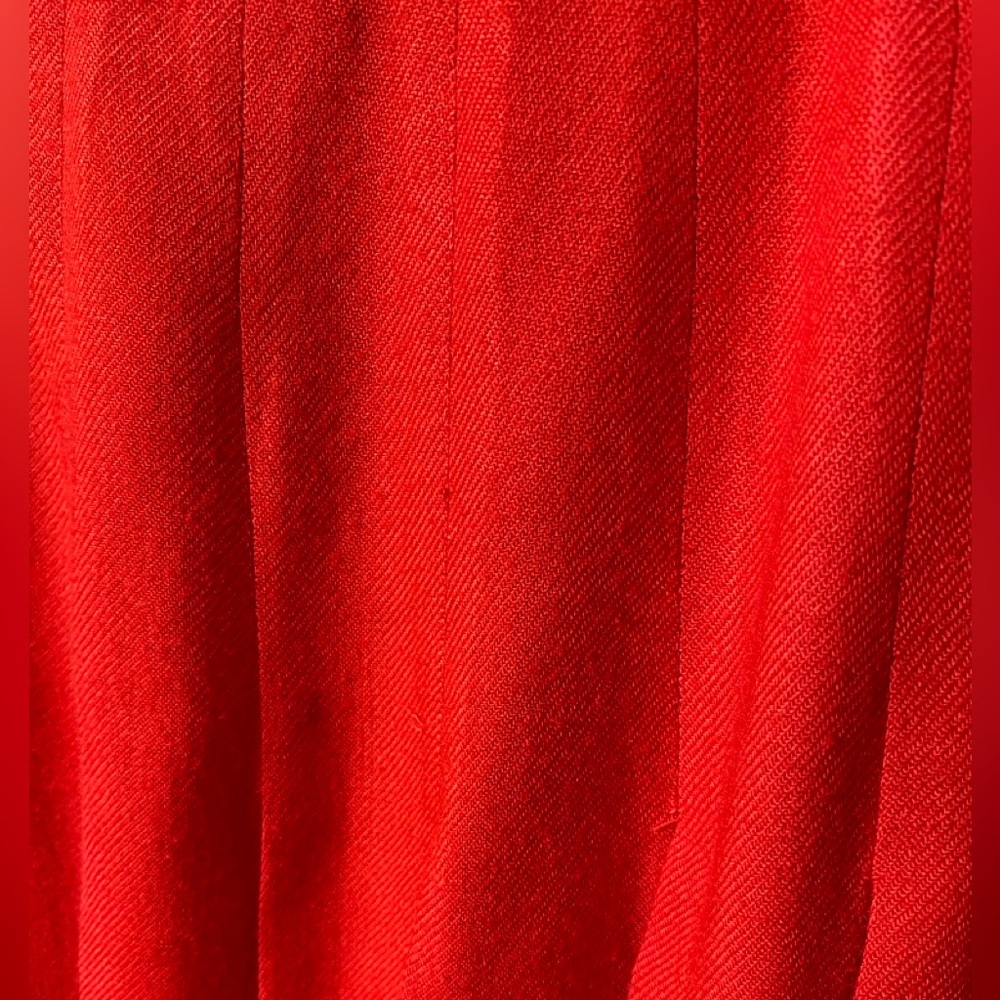 Vintage Christian Dior Separates Pleated Red Wool Blend Skirt Size 12 - Picture 7 of 15